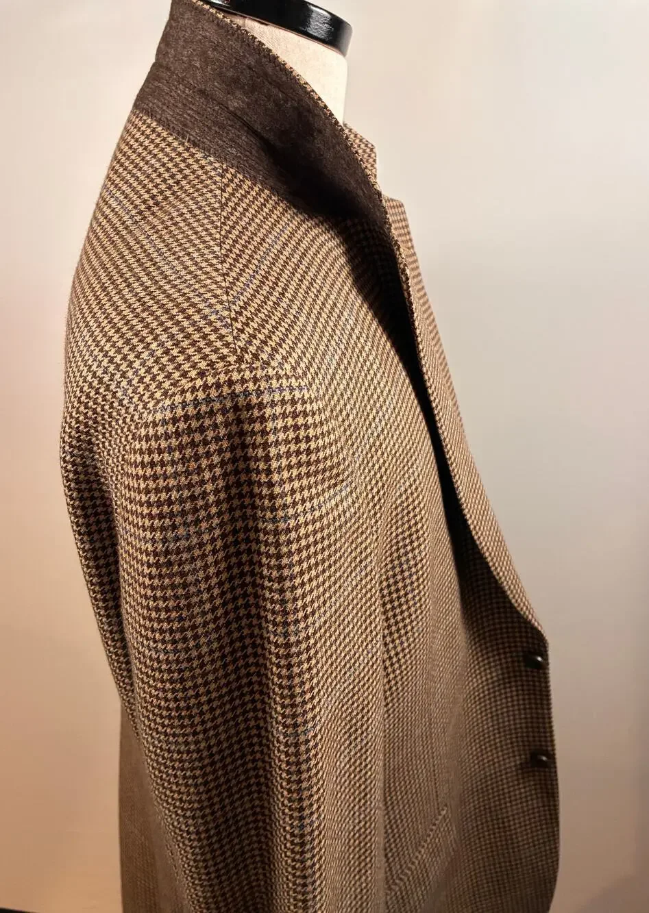 Brooks Brothers 1818 Madison Brown Houndstooth Wool Silk Sport Coat Blazer 44L